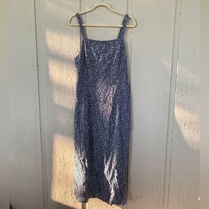 Midi navy floral dress